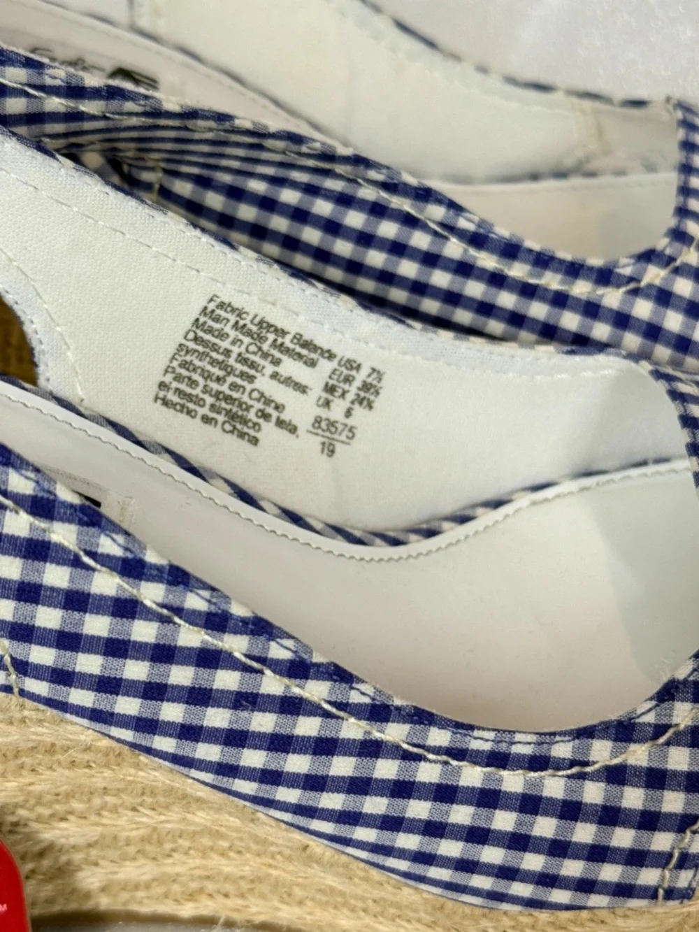 American Eagle Gingham Espadrille Wedges NWT 7.5